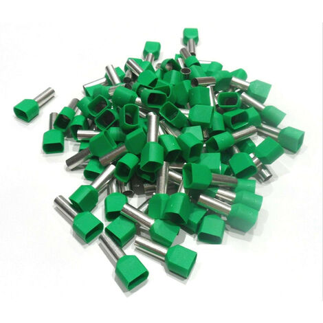 Embouts de cablage Pré-isolé double 2x 6 mm² vert le lot de  100 pièces