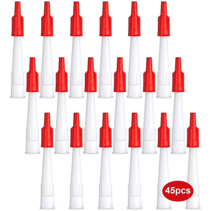 Embouts de Cartouche, Lot de 45 Embouts de Rechange en Silicone Transparent, Embout Cartouche Silicone pour Pistolet Silicone, Buses D'étanchéité