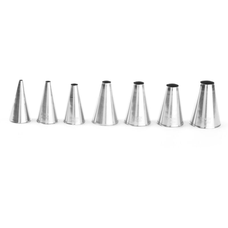 Embouts de cônes pour poche à douille pour la décoration, ACIER, 4-16mm, 7 pcs. -Hendi 551615