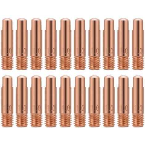 Embouts de contact de soudage Embout de contact en cuivre de 20 pièces pour les consommables de torche de soudage 15AK MIG / MAG (1.0)