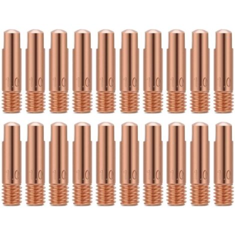 Embouts de contact de soudage Embout de contact en cuivre de 20 pièces pour les consommables de torche de soudage 15AK MIG / MAG (1.0)
