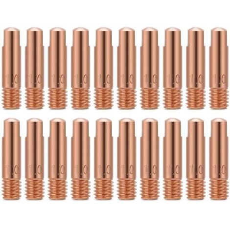 Embouts de contact de soudage Embout de contact en cuivre de 20 pièces pour les consommables de torche de soudage 15AK MIG / MAG (1.0)