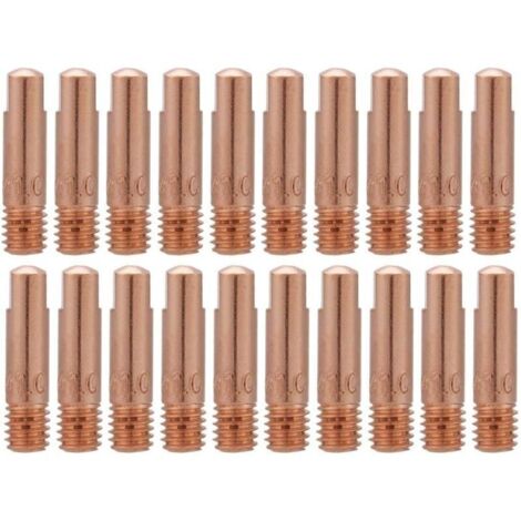 Embouts de contact en cuivre pour torche MIG/MAG 15AK – Lot de 20 pièces, diamètre 1,0 mm, compatibles Ulisem