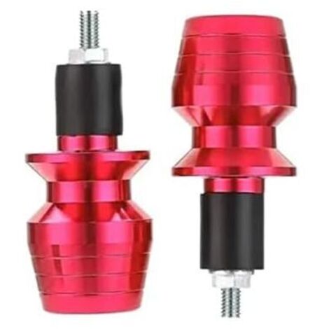 Embouts de guidon de moto, 1 paire de bouchons de poignée de moto en alliage d'aluminium, accessoires de modification d'extrémités de poignée de guidon(Rouge)
