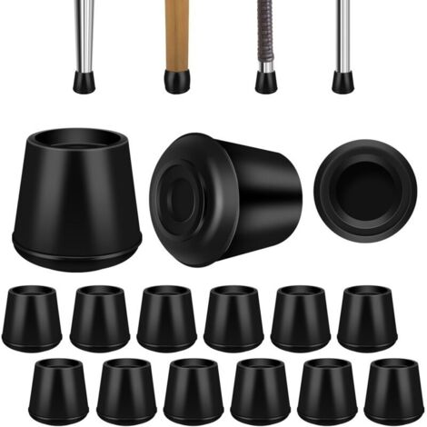 Embouts de pieds de chaise ronds en caoutchouc de 2,5 cm, protecteurs de sol pour pieds de meubles, antidérapants, réduisant le bruit pour les planchers de bois franc (noir, paquet de 12)