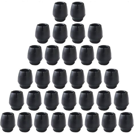 Embouts de pieds de table et de chaise en silicone antidérapant, 32 pièces, protections pour pieds de chaise pour pieds de meubles ronds, noir (12-16 mm)