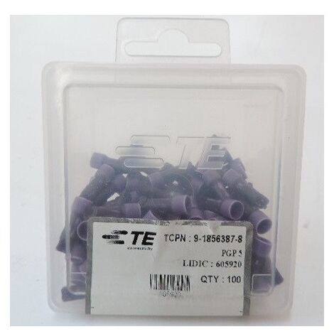 Embouts de raccordement isolés vinyle violet 19,7x4,7mm (boite de 100) PGP-5 (605920) TYCO SIMEL 9-1856387-8