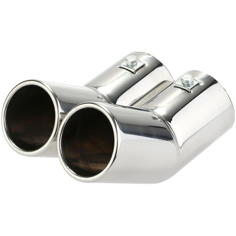 Asupermall - Embouts de silencieux d'échappement en acier inoxydable à double tuyau pour vw Golf 4 Bora Jetta