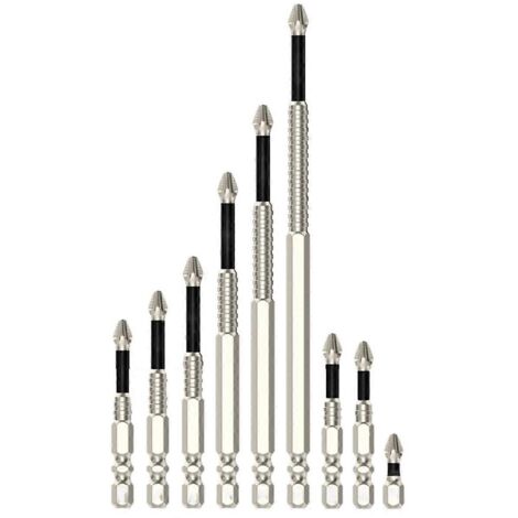 embouts de tournevis magnétiques PH2, forets longs de 25 à 150 mm