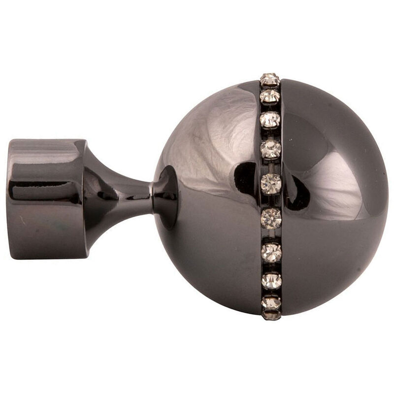 Paire embouts de tringle 'Sphère strassée'