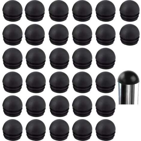 Embouts de tube de chaise ronds noirs, embouts de pieds de chaise, embouts de pieds de chaise en caoutchouc, protecteurs de pieds de chaise (32 pièces, 19 mm)