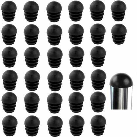 Embouts de tube de chaise ronds noirs Embouts d'extrémité d'entrée de jambe de chaise ronde Protect de jambe de chaise en caoutchouc 32pcs (16mm) ，