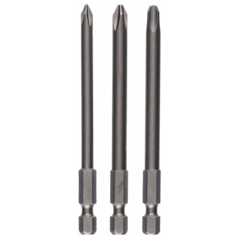Embouts de vissage courts, qualité extra-dure, jeu de 3 pièces PH1 PH2 PH3 152 mm