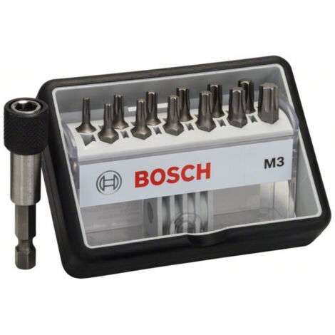 Embouts de vissage courts qualité extra-dure Robust Line, set de 12 pièces + 1 (M) 25 mm, 12 + 1 pièce