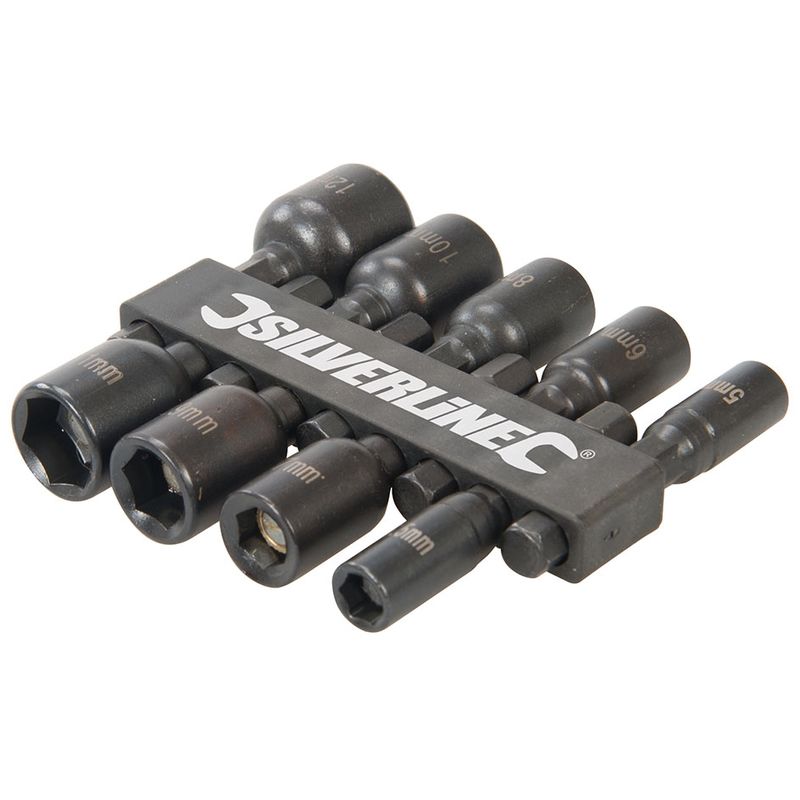 Embouts de vissage d'écrous magnétiques, 9 pcs 5 12 mm Silverline 855189