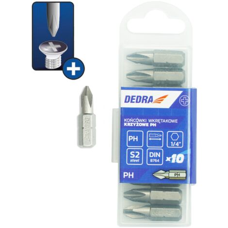 Embouts de vissage Dedra 18a02ph00-10 acier S2 résistance choc