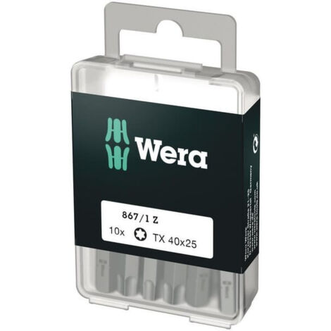 Embouts de vissage empreinte Torx® Plus DIY-BOX 867/1 Z T40 x 25 mm en boîte de 10 pièces - WERA