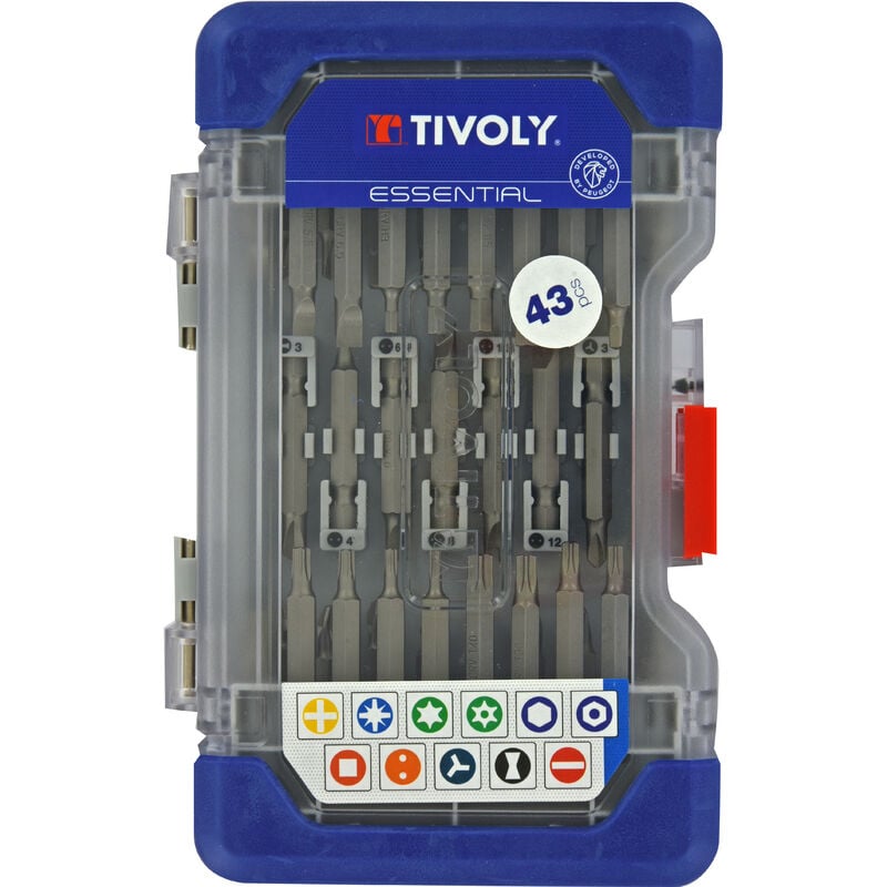 Tivoly - Coffret Ranger 43 pcs embouts de vissage long