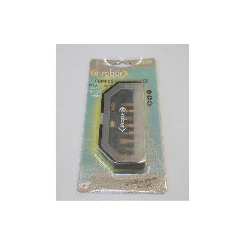 E-robur - Kit de 10 embouts de vissage 25mm PZ1-2-3 (2x PZ2) PH1-2-3 et plats 4-5-6mm avec porte embout verrouillable agi robur