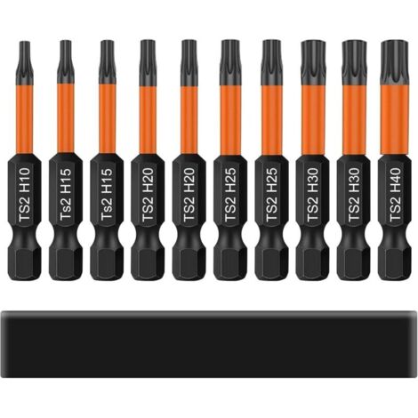 Embouts De Vissage Torx, 10 Embouts De Vissage Torx 50 mm De Long Tige Hexagonale 1/4 » Avec MéMoire De Base, T10/T15/T20/T25/T30/T40 Jeu D'Embouts éLectriques