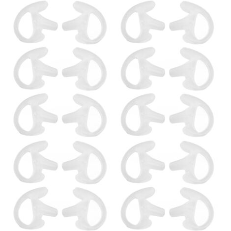 Embouts d'oreille de rechange en silicone écologique pour talkie-walkie (accessoires pour radios bidirectionnelles), taille S, 10 paires-AquaForge