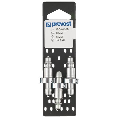 Embouts ISO B sur Plaque pour Tuyau 10mm lot de 3 Prevost