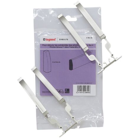 EMBOUTS POUR PLINTHE CÉLIANE DÉCO 82 X 12,5 MM TITANE LEGRAND 098355