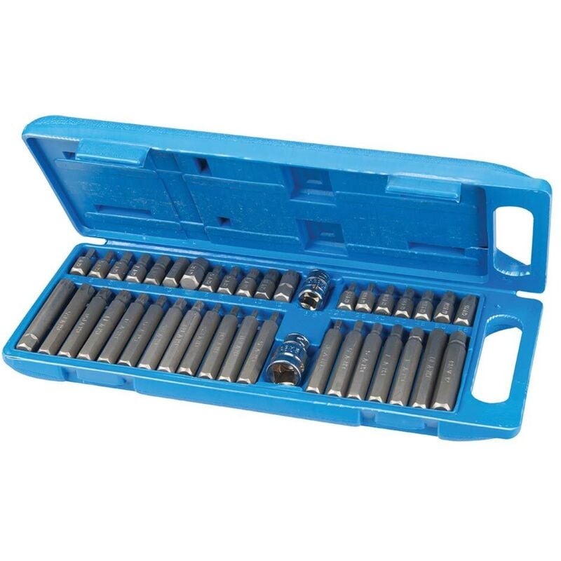 Silverline - Embouts torx 6 pans spline xzn - coffret 40 embouts chrome vanadium