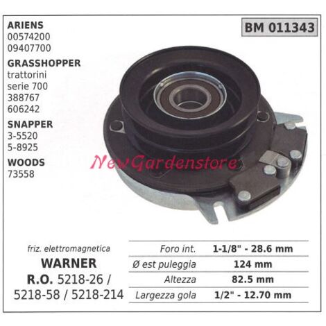 Embrague electromagnético warner cortacésped ariens snapper woods 011343