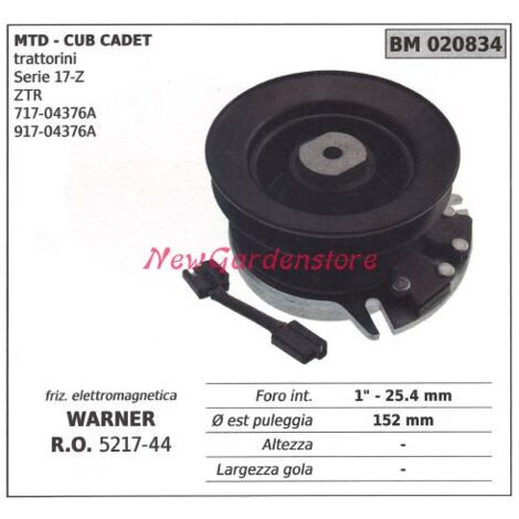 Embrague electromagnético warner cortacésped cortacésped cub cadet 020834