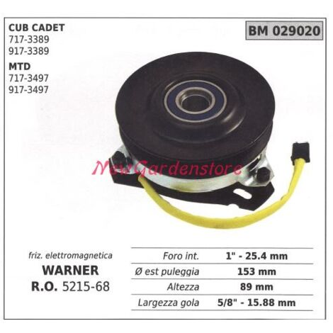 Embrague electromagnético warner cortacésped cub cadet MTD 011350