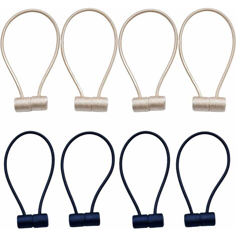 Embrase Rideaux aimanté Cravate de Rideau Noeud de Rideau Embrasse à Rideaux Décoration de Corde de Rideau Magnétique Rideau Clips Fixer Les Rideaux pour la décoration de 4 pièce
