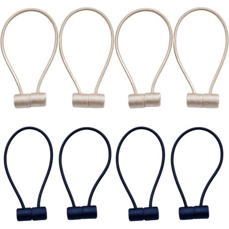 Embrase Rideaux aimanté Cravate de Rideau Noeud de Rideau Embrasse à Rideaux Décoration de Corde de Rideau Magnétique Rideau Clips Fixer Les Rideaux pour la décoration de 4 pièce