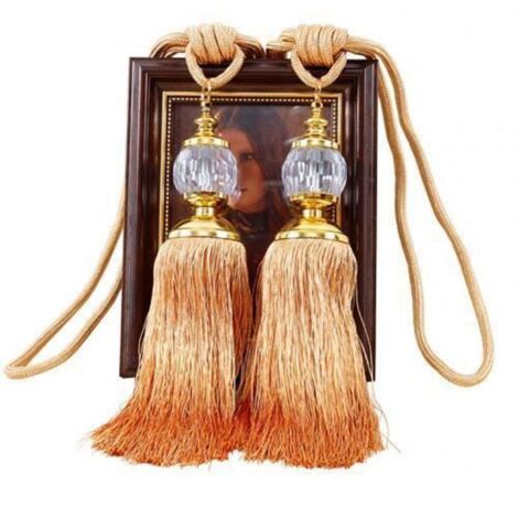 Embrasse de rideau Rideaux à franges en cristal style vintage 1 paire Orange