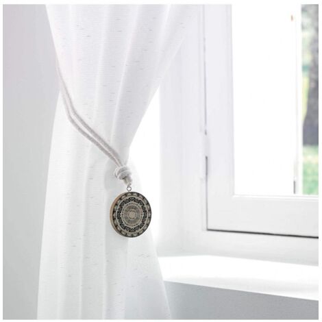 Embrasse ronde à corde blanche Blanc 41xØ 6 cm