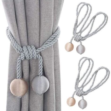 Embrasses à Rideaux,Lot de 2 Embrasses de Rideaux-Embrasse Rideau Tressage Rideaux Boucle Attaches pour Rideaux-Boucles pour