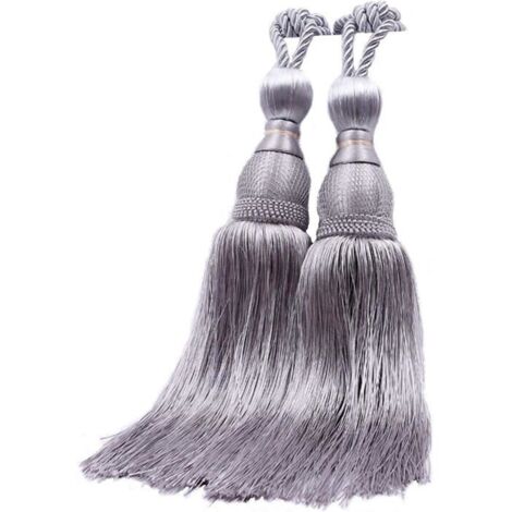 Embrasses de rideaux - 1 paire - Corde en rayonne et nylon - Couleur argent - Décoration intérieure