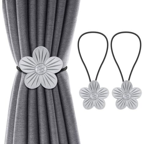 Embrasses de rideaux vintage magnétiques, 1 paire, en résine à motif floral, pour décoration de fenêtre - A404