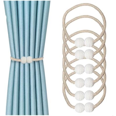 Embrasses Décoratives - Non spécifié - 6 Pcs - Magnétiques - Longueur 48 cm - Boule 3 cm