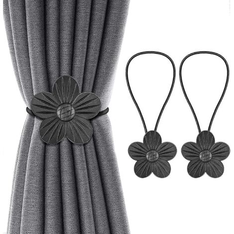 Embrasses magnétiques vintage pour rideaux, 1 paire, en résine avec motif floral, pour la décoration de vos rideaux de fenêtre.