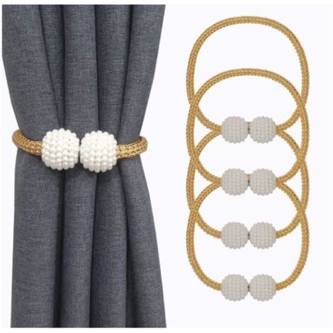 Embrasses pour Rideaux,Attache Rideau Aimante,Embrasses Rideaux Décoratives avec Corde et Boule d'embrasse Magnétique pour la maison