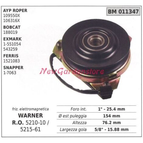 Embrayage électromagnétique tondeuse warner ayp roper bobcat 011347