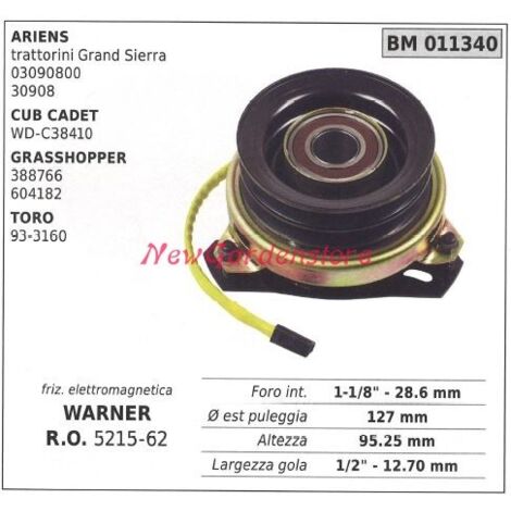 Embrayage électromagnétique warner tondeuse ariens cub cadet 011340