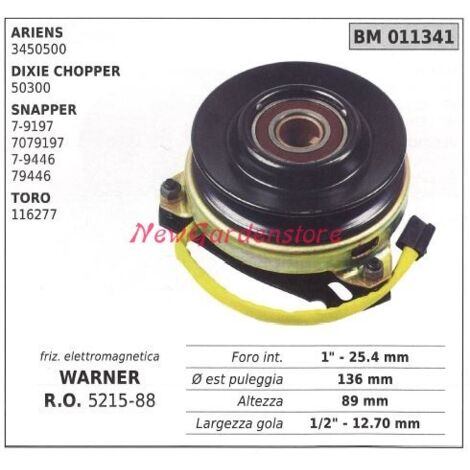 Embrayage électromagnétique warner tondeuse ariens dixie chopper 011341