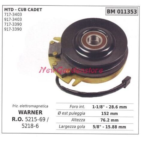 Embrayage électromagnétique warner tondeuse cub cadet 011353