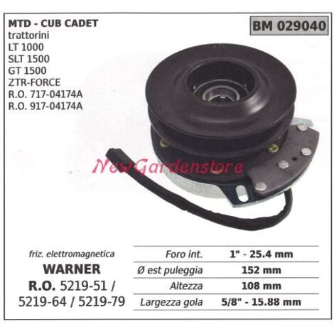 Embrayage électromagnétique warner tondeuse cub cadet 029040