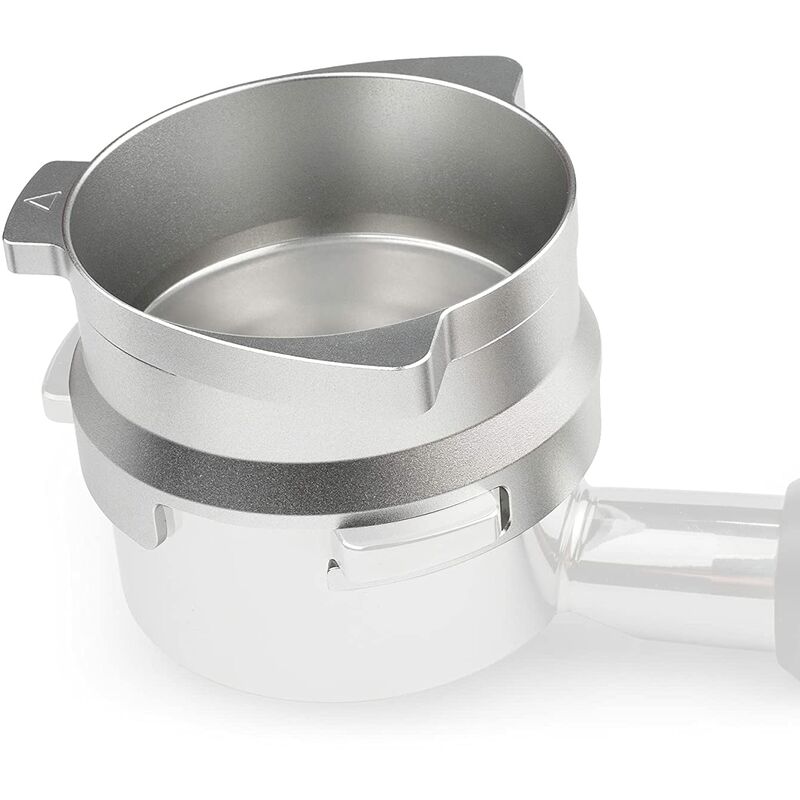 Embudo De Dosificación De Espresso De 54 Mm Para Portafiltros Breville Barista Manos Libres (Aleación De Aluminio-Plata)