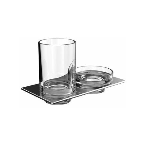 Emco art Glashalter und Seifenhalter, chrom, Kristallglas, klar - 163300100
