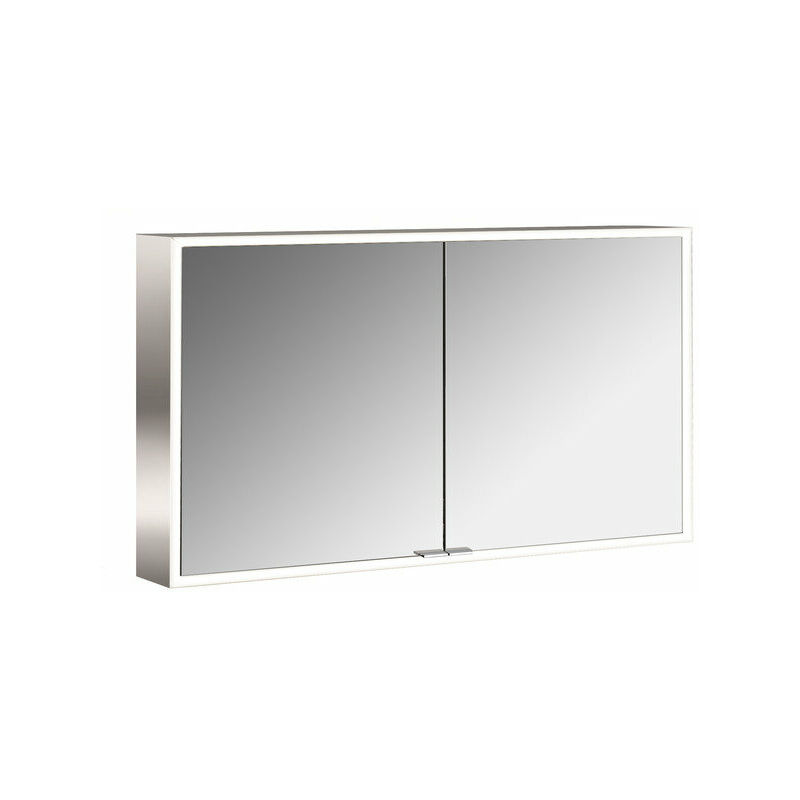 

Emco asis prime Armario con espejo, modelo de superficie, 2 puertas, 1200mm, cumplimiento: Panel trasero de cristal blanco - 949705184