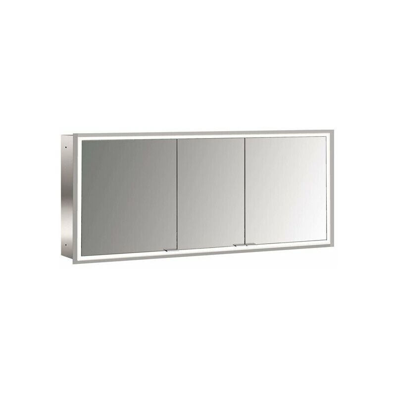 Emco asis prime Lichtspiegelschrank, Unterputzmodell, 3 Türen, mit Lichtpaket, 1600mm, Ausführung Glasrückwand weiß 949706196  - Onlineshop ManoMano
